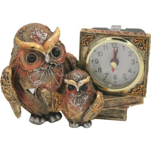 Hedies 2 Li Owl clock Small desk clock relogio de mesa настольные часы reloj de escritorio
