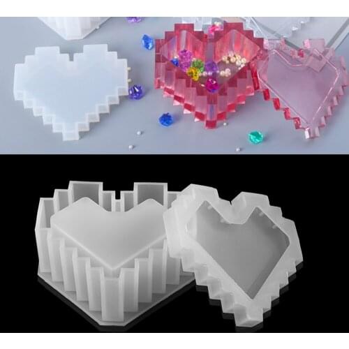 Love Heart Storage Box Resin Epoxy Molds Heart Shape Candy Jewelry Resin Molds Silicone For DIY Jewelry Making Epoxy Moulds