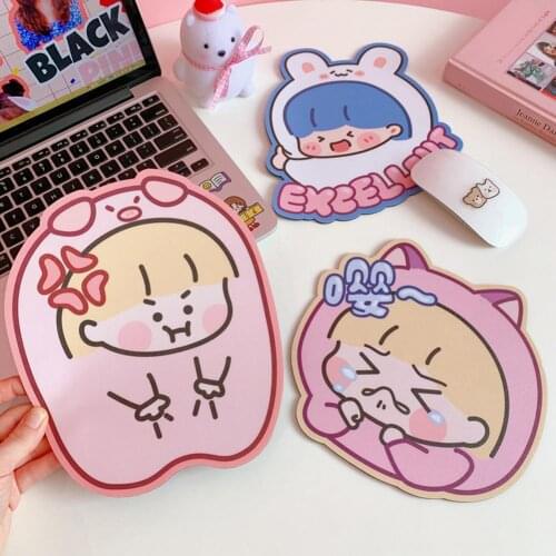 Cup Mat Cartoon Great Touch Cartoon Cute Girl Pattern Mouse Mat Pad for Travel
