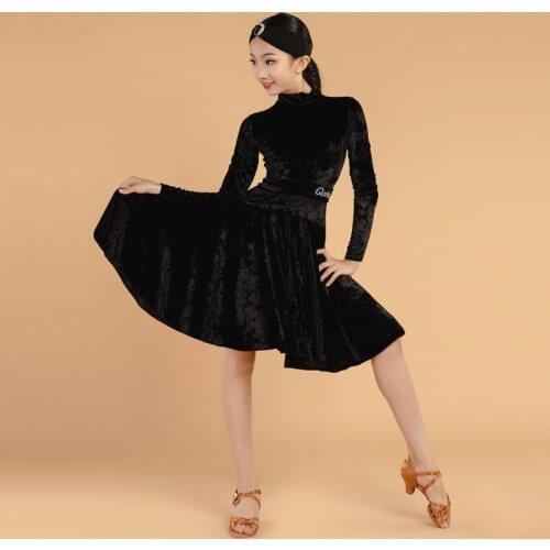 Latin Dance Dress For Girls Fall Performance Costume Salsa Outfits Ballroom Practice Wear Tango Dance Wear Gatsby Dresses DL6922