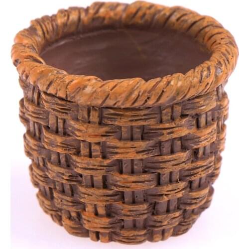 Hot Sale 1/12 Mini Cute Dollhouse Rattan Frame Hand-woven Vegetable Food Storage Basket Dolls Miniature Decoration