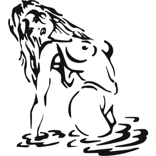 Fashion Car Sticker and Decals Hot Wet Sexy Nude Girl Tits Naked Motorcycle Waterproof KK Pvc 15cm X 14cm