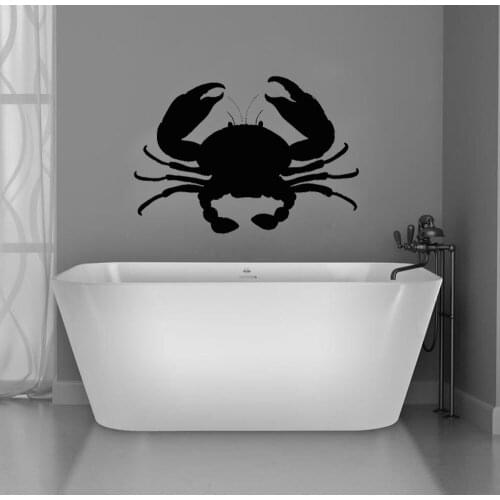 Crab Wall Decals Art Coastal Decor Crab Wall Stickers Bathroom Home Decorative Living Room Pattern Wallpaper Removable B194