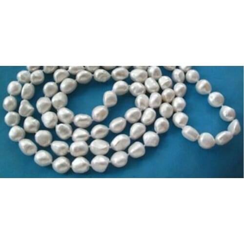 7-8mm White Baroque Freshwater Pearl Necklace 50"