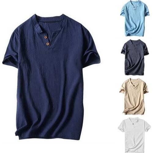 Casual Solid Color Mens T-shirt Round Neck Button Long-sleeved Shirt 2021 Fashion Black White Slim Fit Plus Size Streetwear