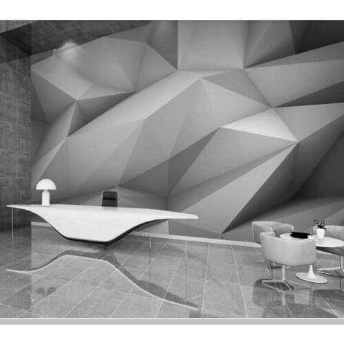 Papel de parede Simple geometric polygonal solid gray European 3D industrial style wallpaper,living room tv wall bedroom mural
