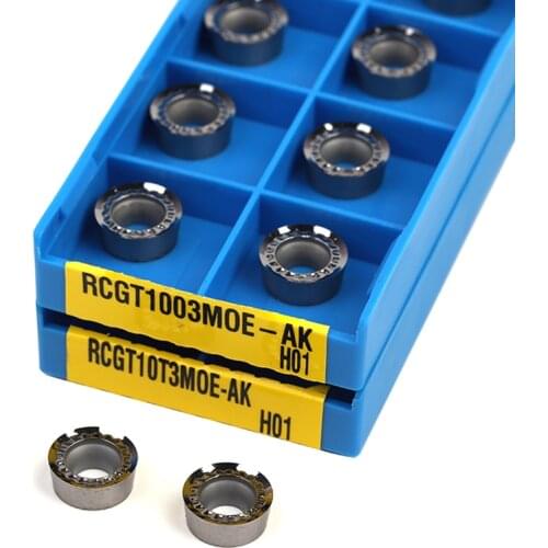 RCGT10T3MOE-AK H01 RCGT0803MO Carbide Inserts RCGT1003 RCGT1204 CNC Lathe RCGT Cut Tools Machining Aluminum Copper Round Blade