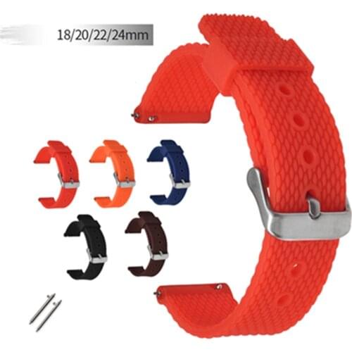 18 20 22 24mm Silicone Gel Watch Band DIY For TAG_Heuer WAZ2113 Watch Strap Perforated Rubber Belts Waterproof Mens Bracelet