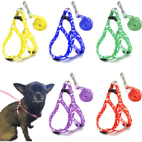 12 Color Choices Pet Dog Chest Straps Durable Traction Rope Collar Harness Leash Soft Pet Cat Walking Harness Lead Nylon 120cm