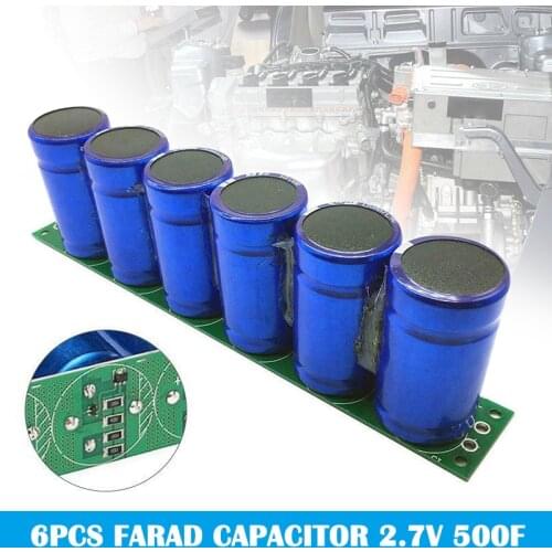 1Set/6Pcs Farad Capacitor 2.7V 500F Super Capacitor with Protection Board NK-Shopping