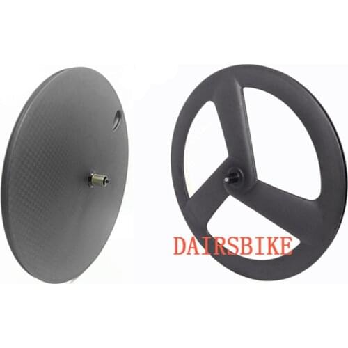 700c carbon road wheels fornt 3 spokes rear disc wheel powerway R13 ceramics clincher tubular road /Fixed gear bicycle wheels