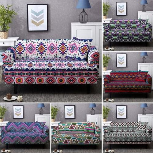 Vintage Bohemian Sofa Cover Boho Stretch Elastic Combination Couch Covers Universal Size Slipcovers For Living Room Hotel Decor