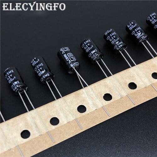 10pcs 100uF 6.3V100UF Japan NCC SME-BP Series 6.3x11mm Original 6.3V100uF Non Polar Bipolar Electrolytic Capacitor