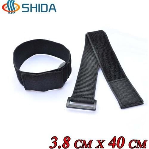 10pcs 3.8cm x 40cm Elastic Fastening Strap Cable Ties with Plastic Buckle Hook and Loop Magic Stretch Tapes Free Shipping