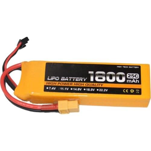 1500mah 2s-6s 7.4v 11.1v 14.8v 18.5V 22.2v 25c high rate LIPO battery model aircraft li-poly battery rechargeable fpv battery
