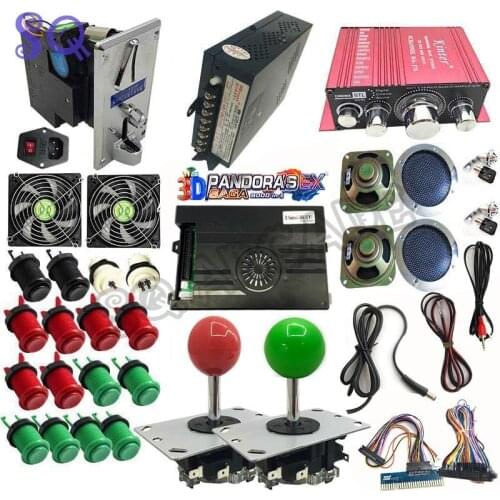 3D Wifi Pandora Saga EX arcade Box 10000 in 1 Arcade Cabinet Accessories Button Joystick Audio Amplifier Coin Holder DIY Kit