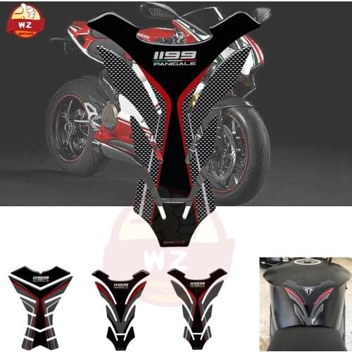 3D Motorcycle Tank Pad Protector Case for Ducati 1199 Panigale R S Resin Sticker for 1199 tankpad
