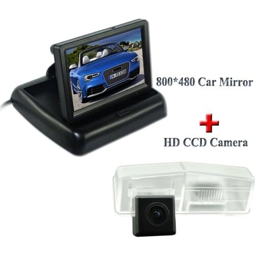 Promotion 2in1 CCD car rear view parking camera for Toyota RAV4 RAV 4 2013~2015 car backup reverse camera + car mirror monitor