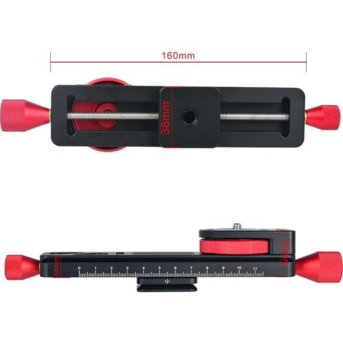 Aluminum 2-Way Macro Focusing Rail Slider Plate Close-up Tripod Head w/1/4" Screw for Canon for Nikon for Sony DSLR