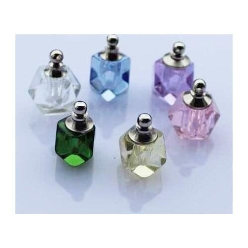 Free shipping!!!100pcs/lot New!mixed color # Crystal Perfume Vial Pendants