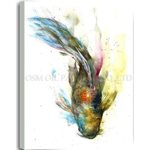 Free Shipping High Quality Handmade Unique Wall Art Fish Animal Pictures Handmade Animal Catfish Oil Painting for Living Room