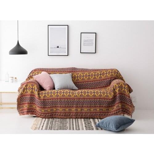 Bohemian Sofa Blanket Slipcover Geometric Sofa Cover Throw Blanket For Living Room Home Decoration Bedspread Chair Sofa Cover