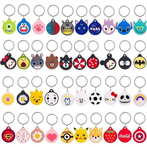 Cute For AirTags Cover Cute Funny Dog Cartoon Silicone Protection Anti-Lost Protective Case For Apple Locator Tracker Cover