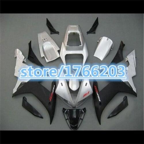 Black+Silver for YZF-R1 02-03 YZF R1 2002-2003 YZFR1 YZF 1000 YZF1000 YZF-1000 02 03 2002 2003 Full Fairing Kit BBF