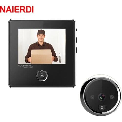 NAIERDI 2.8" LCD Screen Digital Door Camera Electronic Door Viewer Bell IR Night Door Peephole Camera Recording Smart Viewer