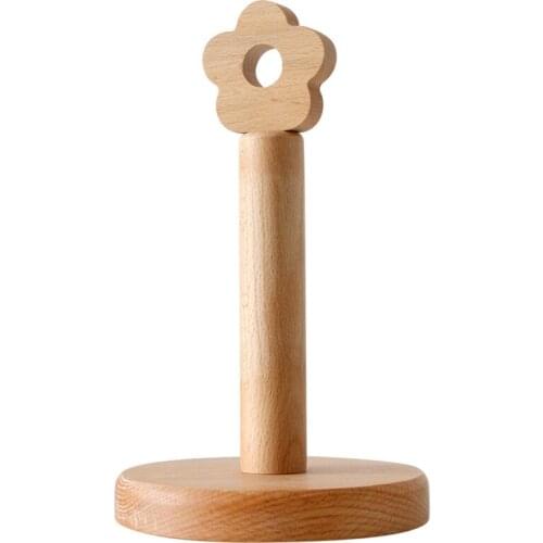 Wooden Kitchen Roll Holder roll Stand Wood Kitchen Paper Towel Roll Holder 23GB