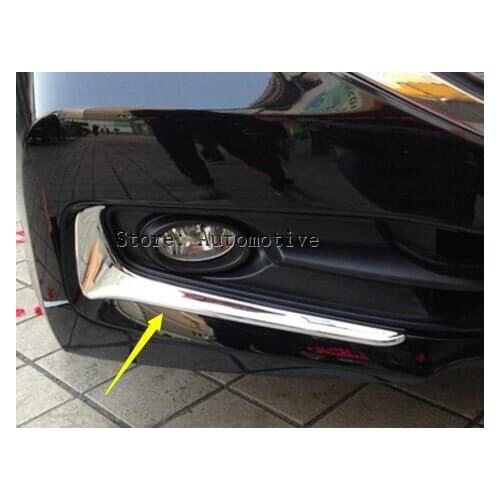 For Honda Accord 2013 2014 2015 Chrome Front Fog Lamp Light Eyebrow Cover Trim 2 pcs / set