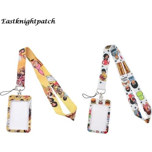E2998 Fashion Cartoon Necklack Lanyard Key Gym Strap Multifunction Mobile Phone Decoration With Card Holder Cover For Fan