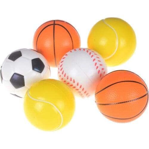 Anti Stress 10cm Hand Wrist Exercise PU Rubber Toy Balls Football Basketball Sponge Foam Squeeze Stress Relief Toy