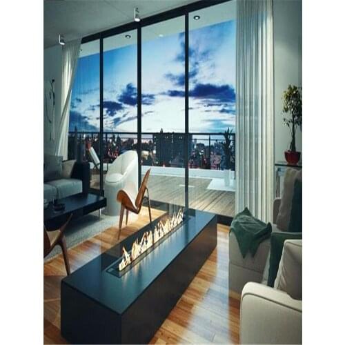 Inno-Fire 72 inch real fire intelligent smart automatic KNX alexa google home biokominek