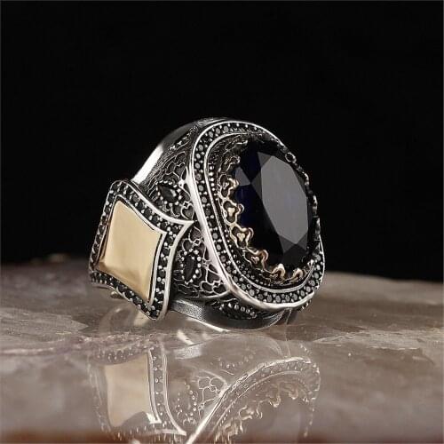 Zircon 925 Sterling 925 K Silver Men 'S Ring
