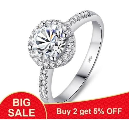 Solitaire ring 925 Sterling silver AAAAA Cubic Zirconia Party wedding band Rings for women men Fashion Jewelry Gift