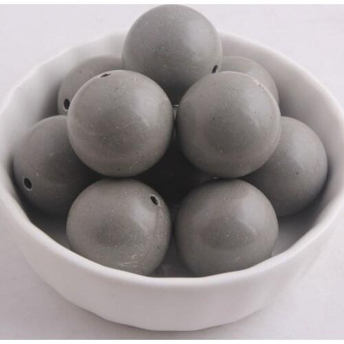 Kwoi vita Light Grey Color Chunky 20MM 100pcs A lot Acrylic Solid Gumball Beads for Bubble Chunky Little Girl Jewelry