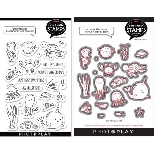 CH 2021 New Arrival Marine animals Metal Cutting Dies and stamp For Scrapbooking Practice Hands-on DIY Album Decor Card Craft