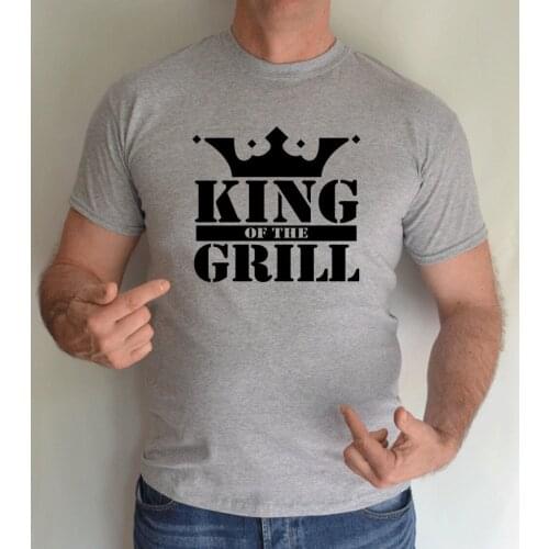 Fashion Summer Straight 100% Cotton KING OF THE GRILL ,BBQ,BARBECUE,FUN,T SHIRT Tee Shirt