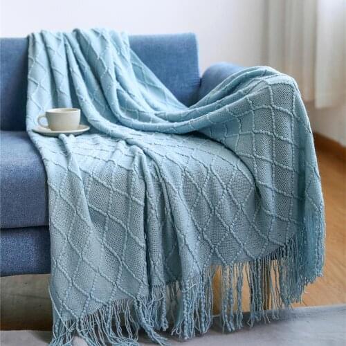 Nordic Knitted Throw Thread Blanket on the Bed Sofa Plaid Travel TV Nap Blankets Soft Towel Bed Plaid Tapestry Valentines Day