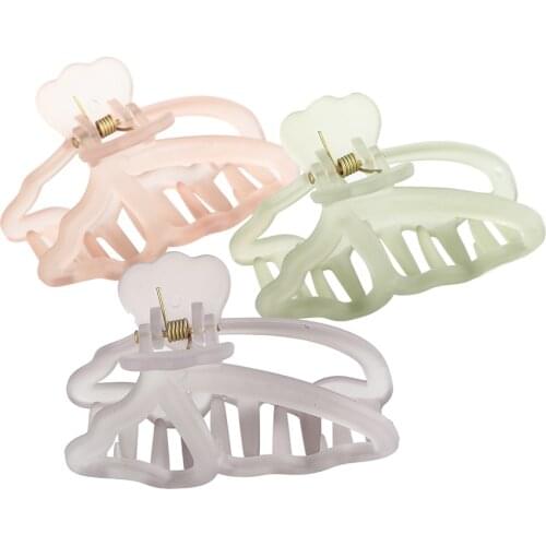 Molans New Solid Translucent Hair Claws For Women Plastic Hairclip Hairgrips Girls Makeup Washing Tool Hair Accessories Headwear