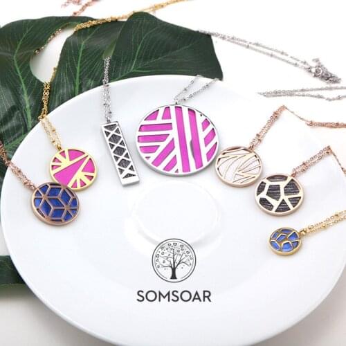 "PRESELL PRODUCT" 25mm/45m Stainless Steel Leather Pendant Necklace with PU Leather Slice Necklace wholesale