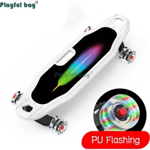 Playful Bag Durable Engineering plastics Skateboard With Flashing Four Wheels Lengthened Skate board for Kids MA18