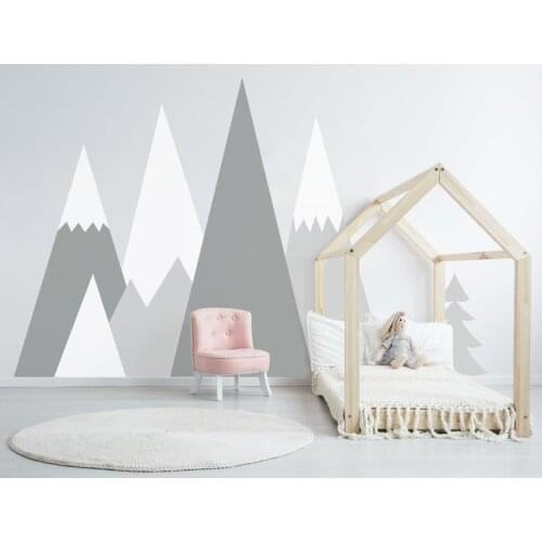 Mountains Wall Decal Nursery Crib Mountain Boy Girl Pattern for Kids Toddlers Room Vinyl Wall Stickers Self Adhesive LC1645