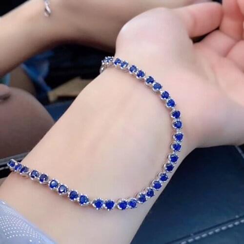Sapphire Bracelet Natural And Real Sapphire Bracelet 925 sterling silver Fine jewelry Sapphire Bracelet