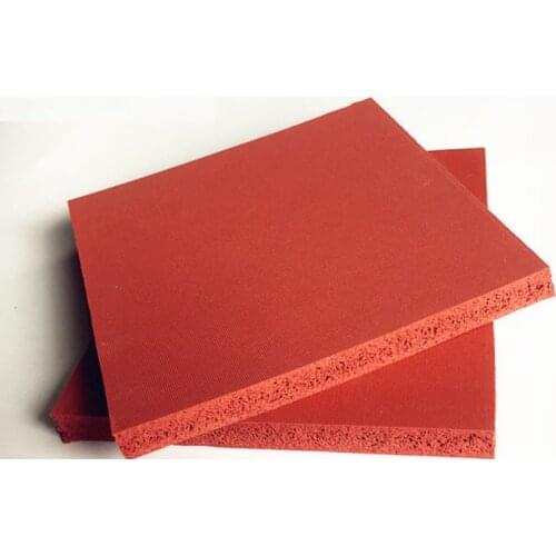 Silicone Foam Sponge Plate Sheet Board Heat Insulation Blanket Strip Square 500 x 500 x 5mm Red