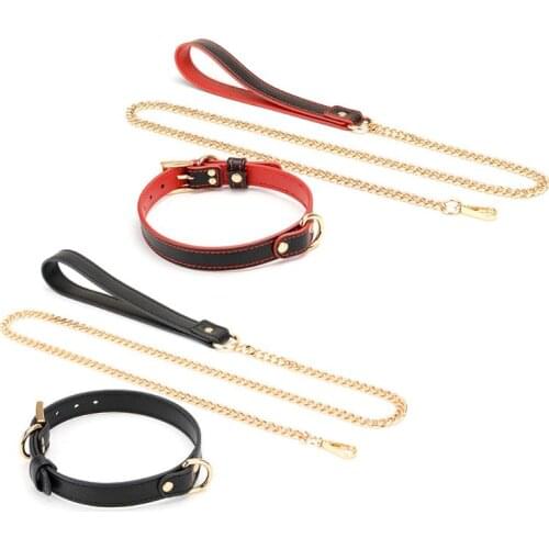 Restraint Bandage Collar Leash Sex Slave Necklace Adjustable Bdsm Buckled Choker for Women Gay Fetish