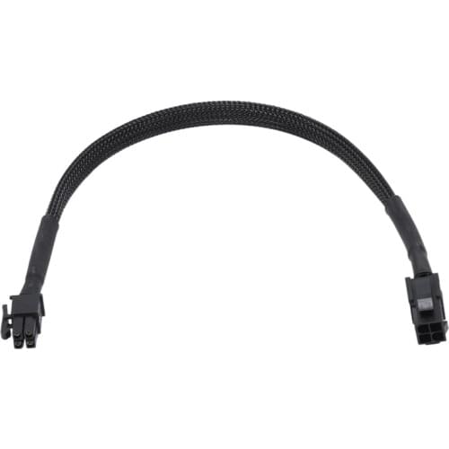 Sleeved ATX 4 Pin P4 Male to ATX P4 Female CPU Power Extension Cable Black