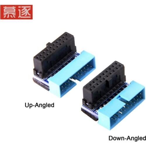 USB 3,0 20pin Männlich zu Weiblich Verlängerung Adapter Abgewinkelt 90 Grad für Motherboard Mainboard