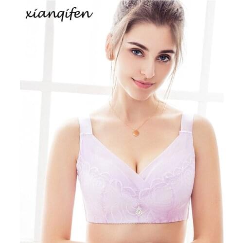 Xianqifen Womens Bra bh underwear Push Up Plus Size Intimate Bralette Sexy Lingerie Crop Top Wireless Minimizer Brassiere Girl
